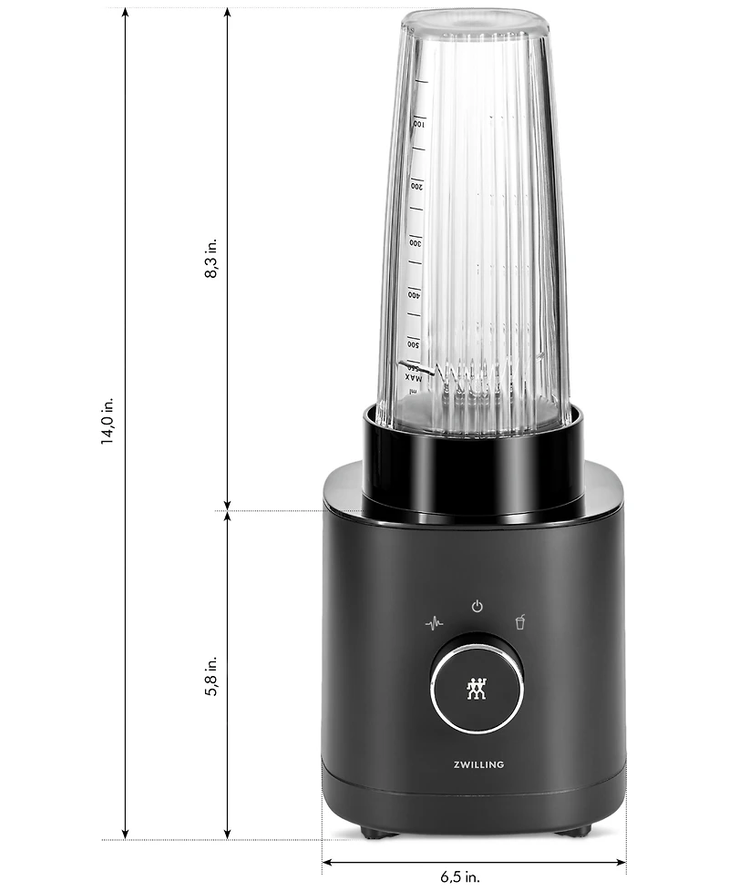 Zwilling Enfinigy 500-Watt Personal Blender, Black