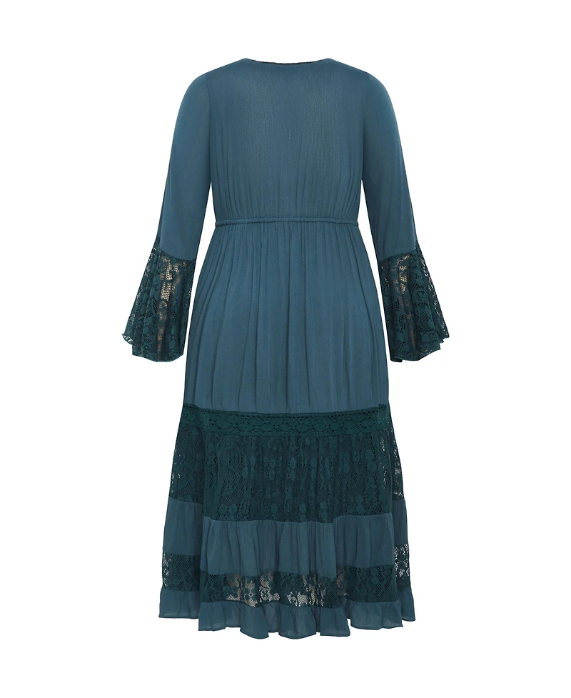 City Chic Plus Tisha Lace Maxi Dress