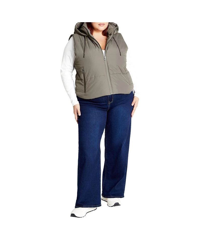 City Chic Plus Ava Puffer Vest
