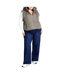 City Chic Plus Ava Puffer Vest