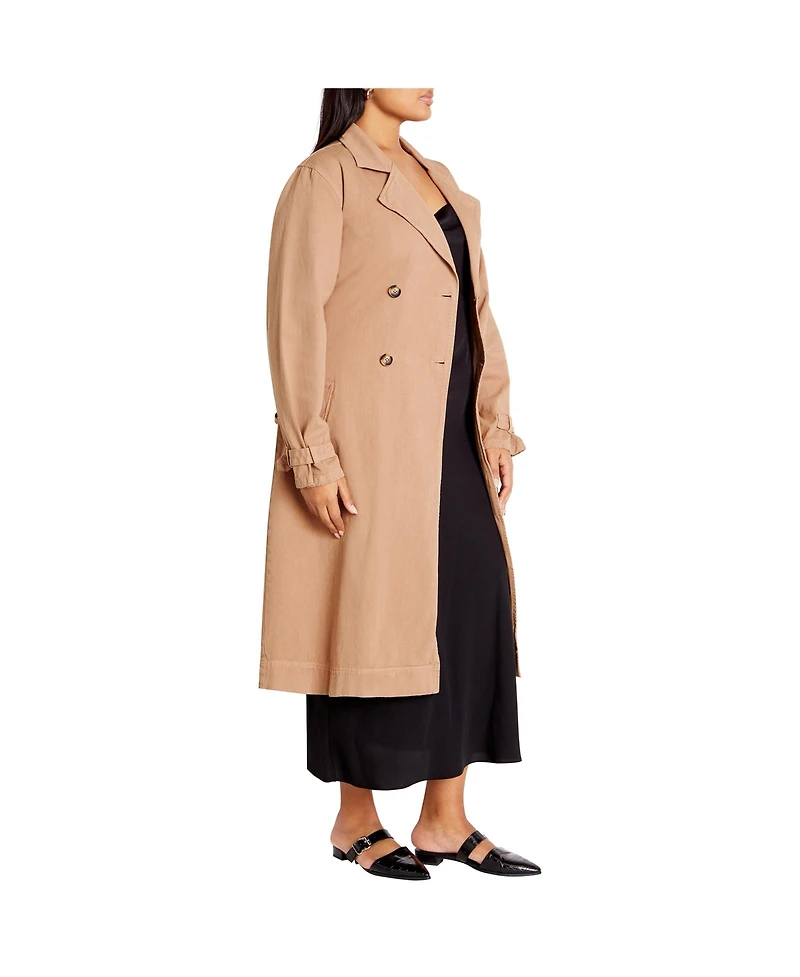 City Chic Plus Laylo Trench Coat