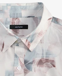 Alfani Men's Regular-Fit Abstract Light Wave-Print Button-Down Shirt, Exclusively at Macy's