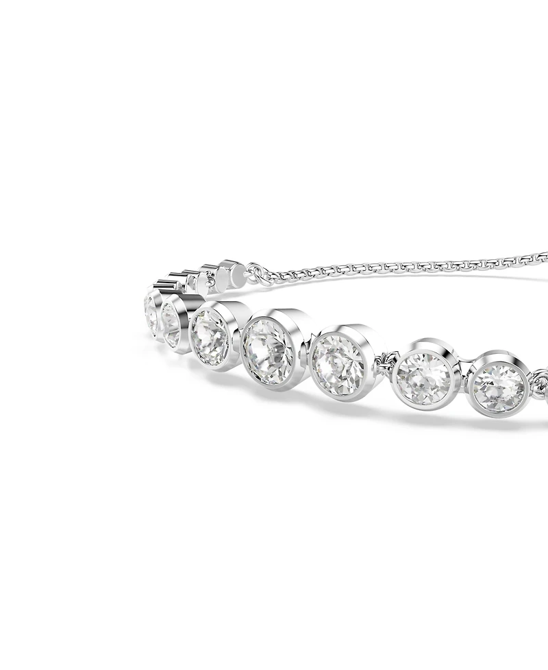 Swarovski Imber White, Rhodium Plated Mixed Round Cuts Tennis Bracelet