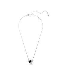 Swarovski Swan Black, Rhodium Plated Pendant Necklace