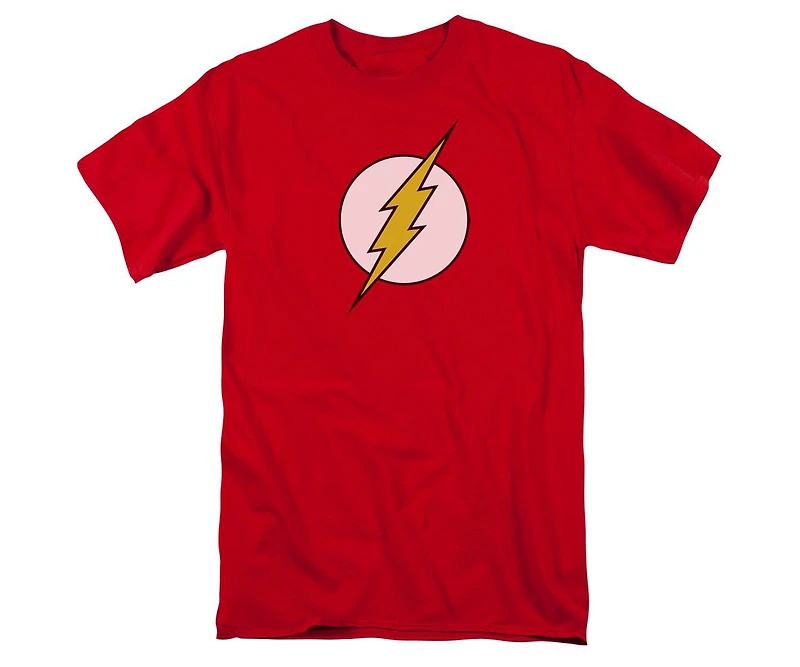 Dc Flash Mens Dc Comics Flash Flash Logo Short Sleeve Adult Tee / T-Shirt