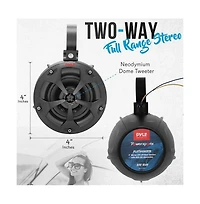 Pyle 4 Waterproof Off-Road Rgb Speakers with Amplified Bluetooth Receiver, 800W