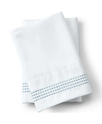 Lands' End Supima Cotton No Iron Sateen Embroidered Pillowcases - 400 thread count