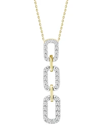 Diamond Graduated Link Pendant Necklace (1/4 ct. t.w.) in 10k Gold, 16" + 2" extender