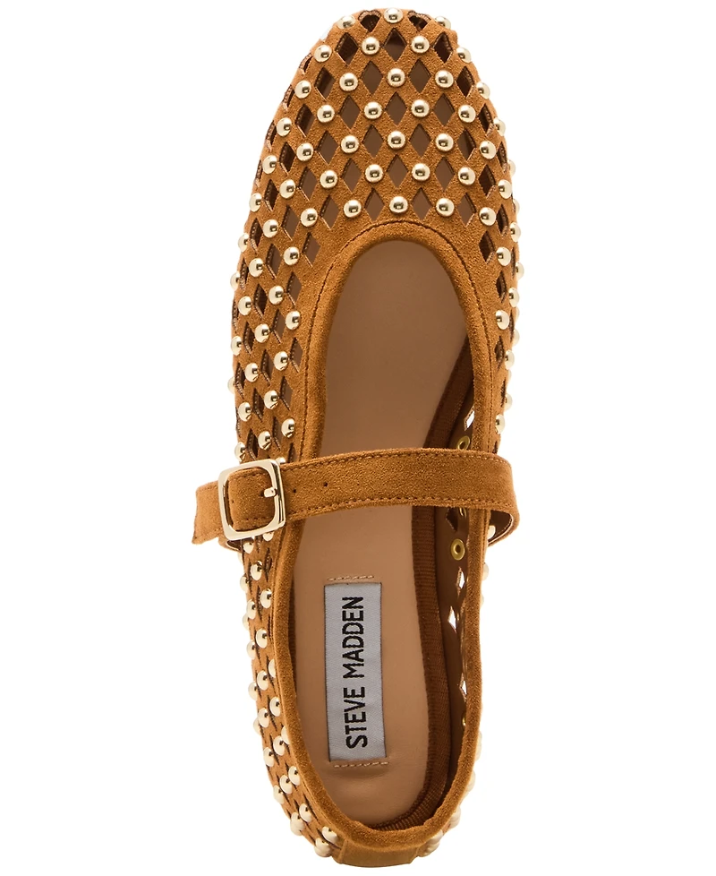 Steve Madden Women's Dreaming Studded Mary Jane Flats