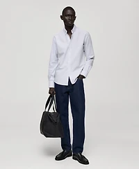 Mango Men's Slim-Fit Kodak-Striped Cotton Shirt