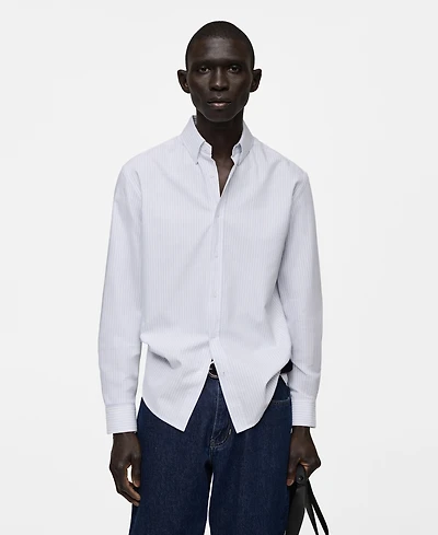 Mango Men's Slim-Fit Kodak-Striped Cotton Shirt