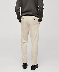 Mango Men's Slim-Fit Corduroy Tapered Crop Chino Pants