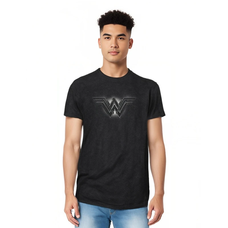 Batman V Superman Mens Glow Emblem Adult Heather Tee / T-Shirt