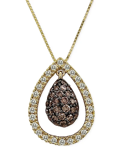 Le Vian Chocolatier Diamond Pendant Necklace (3/4 ct. t.w.) in 14k Gold