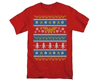 Dc Wonder Woman Men's Comics Christmas Sweater Short Sleeve Adult Tee / T-Shirt