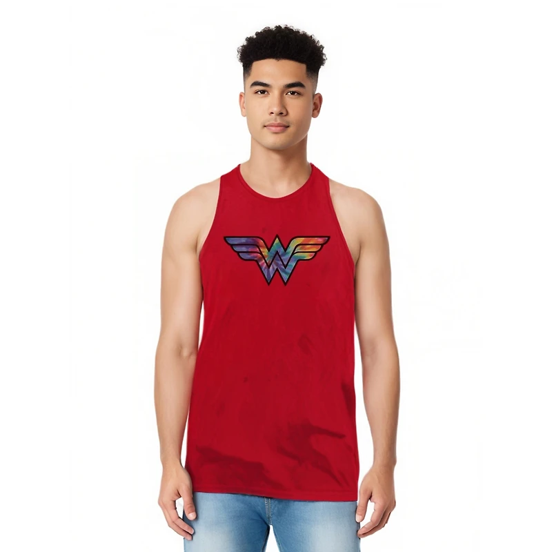 Dc Wonder Woman Men's Comics Tie Dye Logo Adult Tank Top