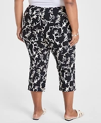 Jm Collection Plus Size Printed Rivet Capri Pants, Exclusively at Macy's