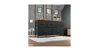 Wlive Dresser for Bedroom with 5 Drawers Wide Chest of Fabric Storage Organizer Unit Bins Closet Living Room Hallway