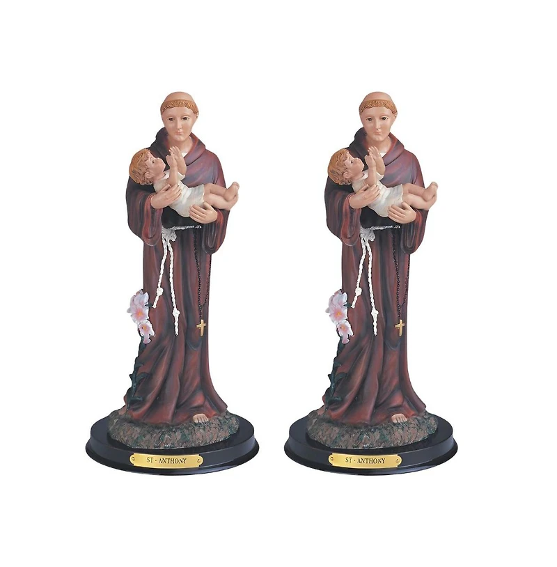 Fc Design "2-pc Set" 12"H Saint Anthony Statue Anthony of Padua Holy Figurine Statue Ornament Home Room Office Decor and Perfect Ideas for Housewarmin