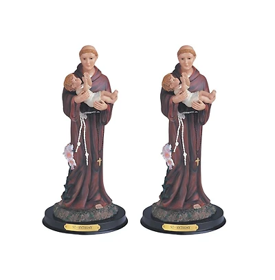 Fc Design "2-pc Set" 12"H Saint Anthony Statue Anthony of Padua Holy Figurine Statue Ornament Home Room Office Decor and Perfect Ideas for Housewarmin