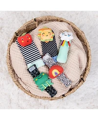 The Peanutshell Montessori Baby Rattle Socks and Wrist Rattle Set, 5 Piece