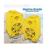 Pyle 3.5” 2-Way Bluetooth Wireless Speaker System - Waterproof, 200W Max Power, 1/2” Tweeter, Compact Design