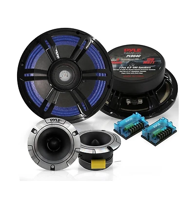 Pyle 6.5'' Three-Way Component Speaker System, 150W, Black