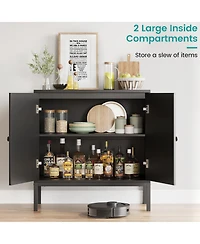 gaomon Rattan Buffet Cabinet, Sideboard Cabinet with Adjustable Shelves