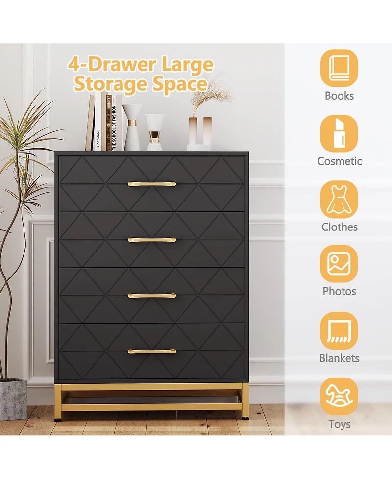 gaomon Dresser for Bedroom with 4 Drawer Dresser