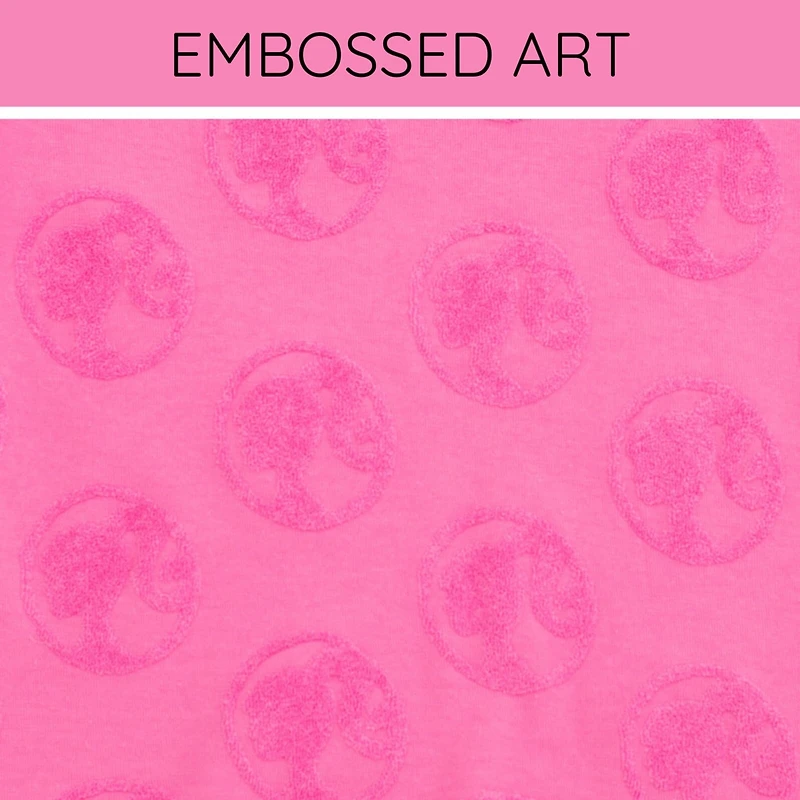 Barbie Toddler Girls French Terry Drop Shoulder T-Shirt and Dolphin Shorts Outfit Set