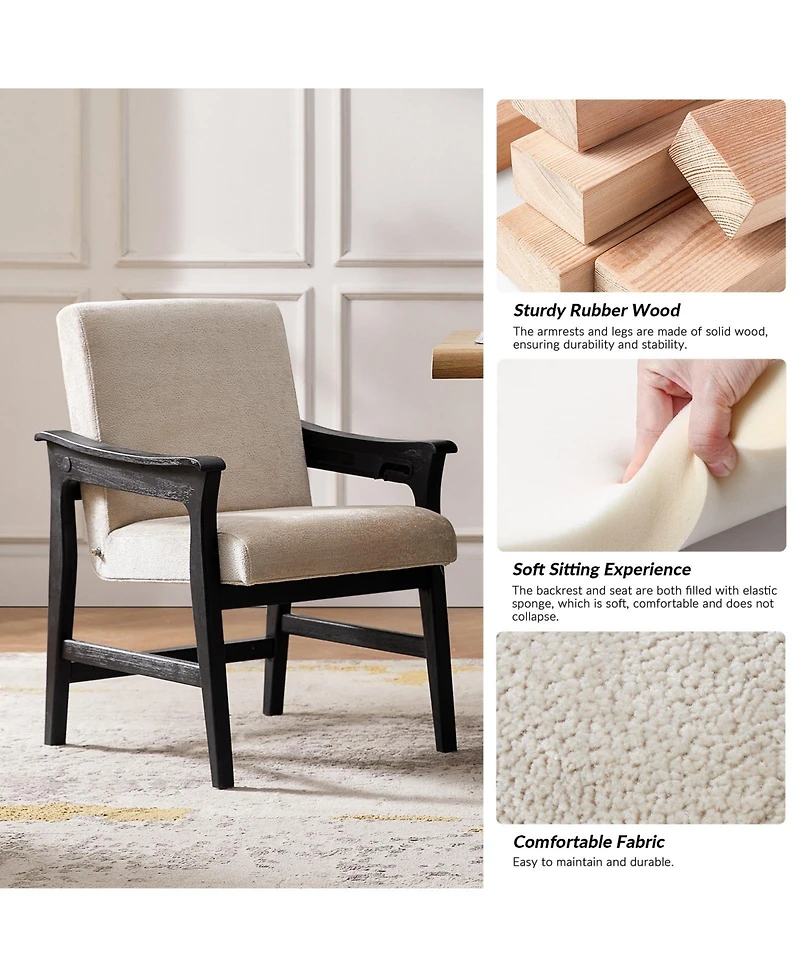 Hulala Home Marshall Modern Dining Chair with Solid Wood Legs