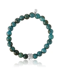 Lucky Brand Blue Teal Jade Stretch Bead Bracelet