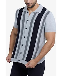 Spring + Mercer Men's Short Sleeve Sweater Knit Polo Shirt