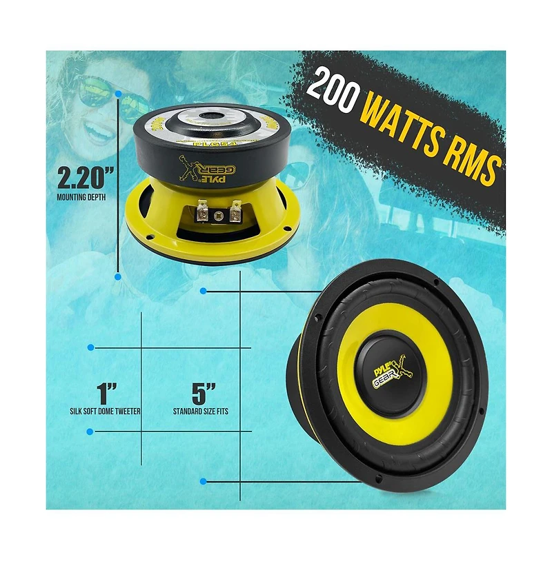Pyle 5-Inch Component Car Midbass Woofer, 200 Watts