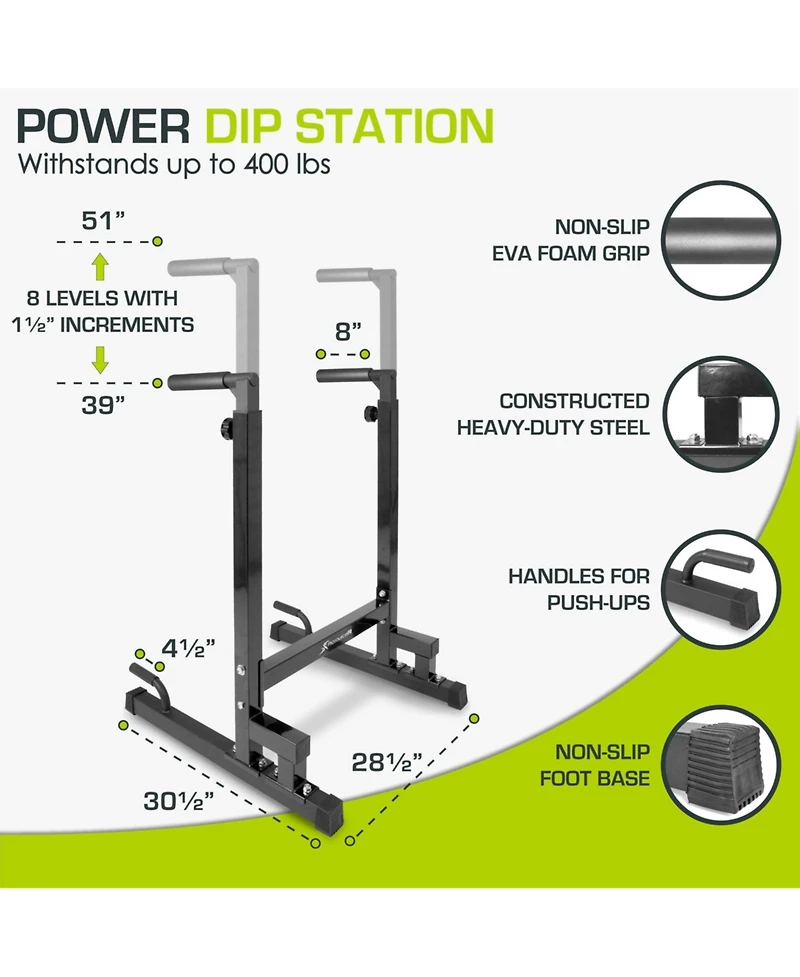 ProsourceFit Power Dip Station, Red
