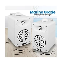 Pyle 3.5” 2-Way Indoor/Outdoor Speaker System - Waterproof Design with 1/2” High Compliance Polymer Tweeter