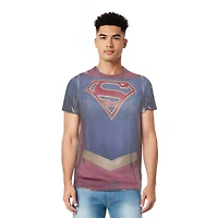Supergirl Mens Uniform (Front/Back Print) Adult Poly/Cotton Short Sleeve Tee / T-Shirt