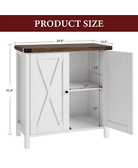 gaomon Farmhouse Buffet Cabinet with Adjustable Shelf and Barn Doors