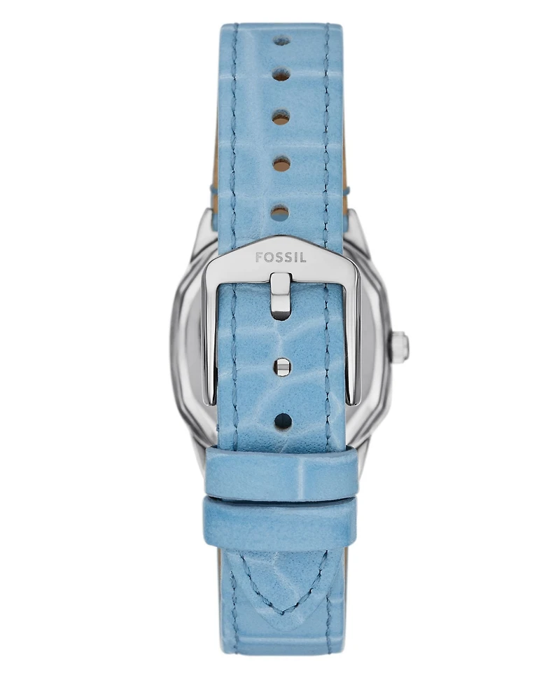 Fossil Women's Harlow Three-Hand Light Blue Leather Watch, 27mm