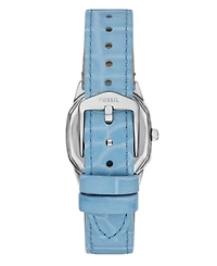 Fossil Women's Harlow Three-Hand Light Blue Leather Watch, 27mm