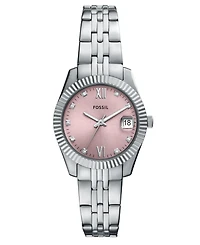 Fossil Women's Scarlette Three-Hand Date Stainless-Steel Watch, 32mm