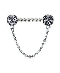 Bling Jewelry Double Daisy Clasp Spacer Charm Floral Bouquet Safety Chain Bead Bracelets