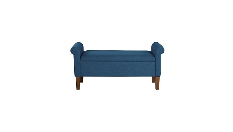 The Pop Home Upholstered Storage Bench with Rolled Armrests, Foam Cushioned Seat, Flip-Top Storage-The Pop Home