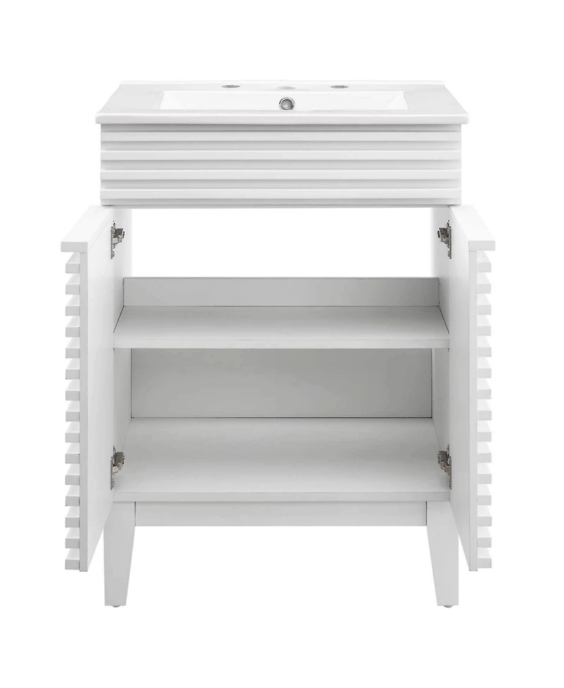 Freestanding Bath Vanity with White Ceramic Top Unassembled for bathroom
