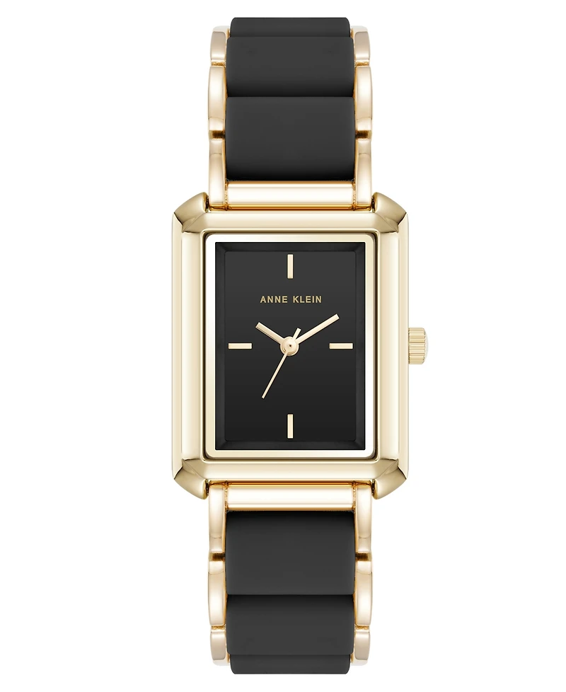 Anne Klein Women's Quartz Silicone and Gold-Tone Metal Alloy Bracelet Watch