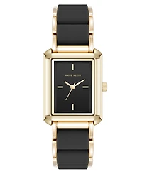Anne Klein Women's Quartz Silicone and Gold-Tone Metal Alloy Bracelet Watch
