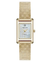 Anne Klein Women's Quartz Gold-Tone Stainless Steel Mesh Watch, 20mm