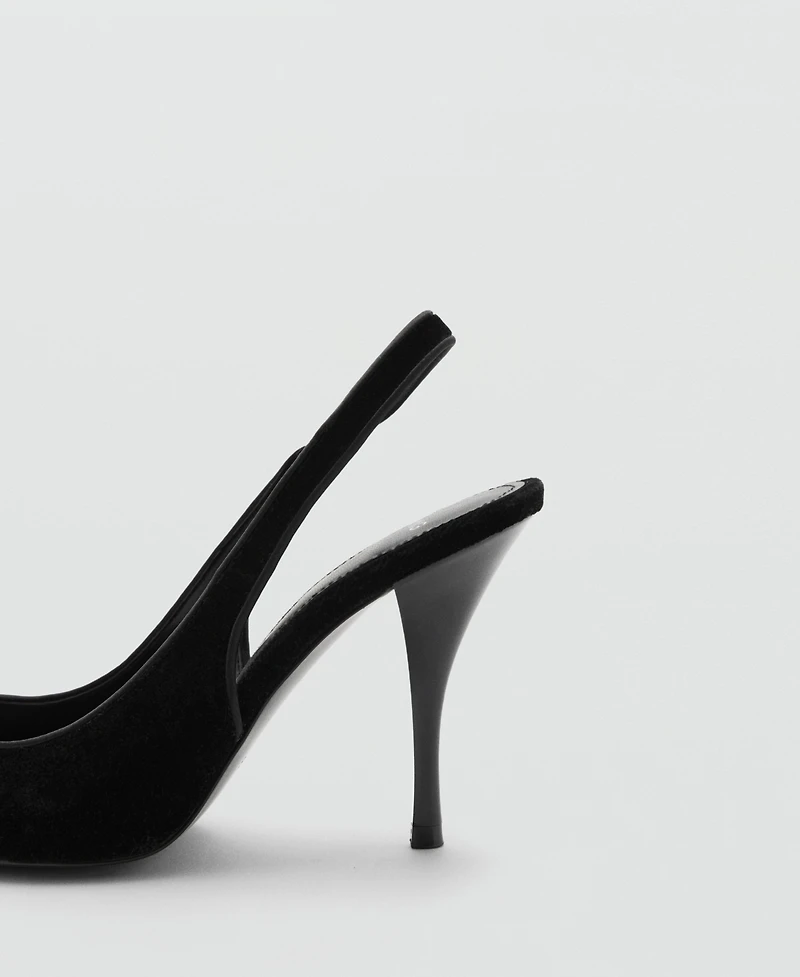 Mango Women's Velvet Heeled Shoes