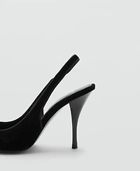 Mango Women's Velvet Heeled Shoes