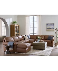 Radley Roll Arm Leather Sectional Collection Exclusively At Macys